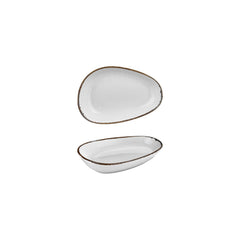 Grace 7.5" x 4.75" x h:1.5" Organic Brown Vitrified Platter