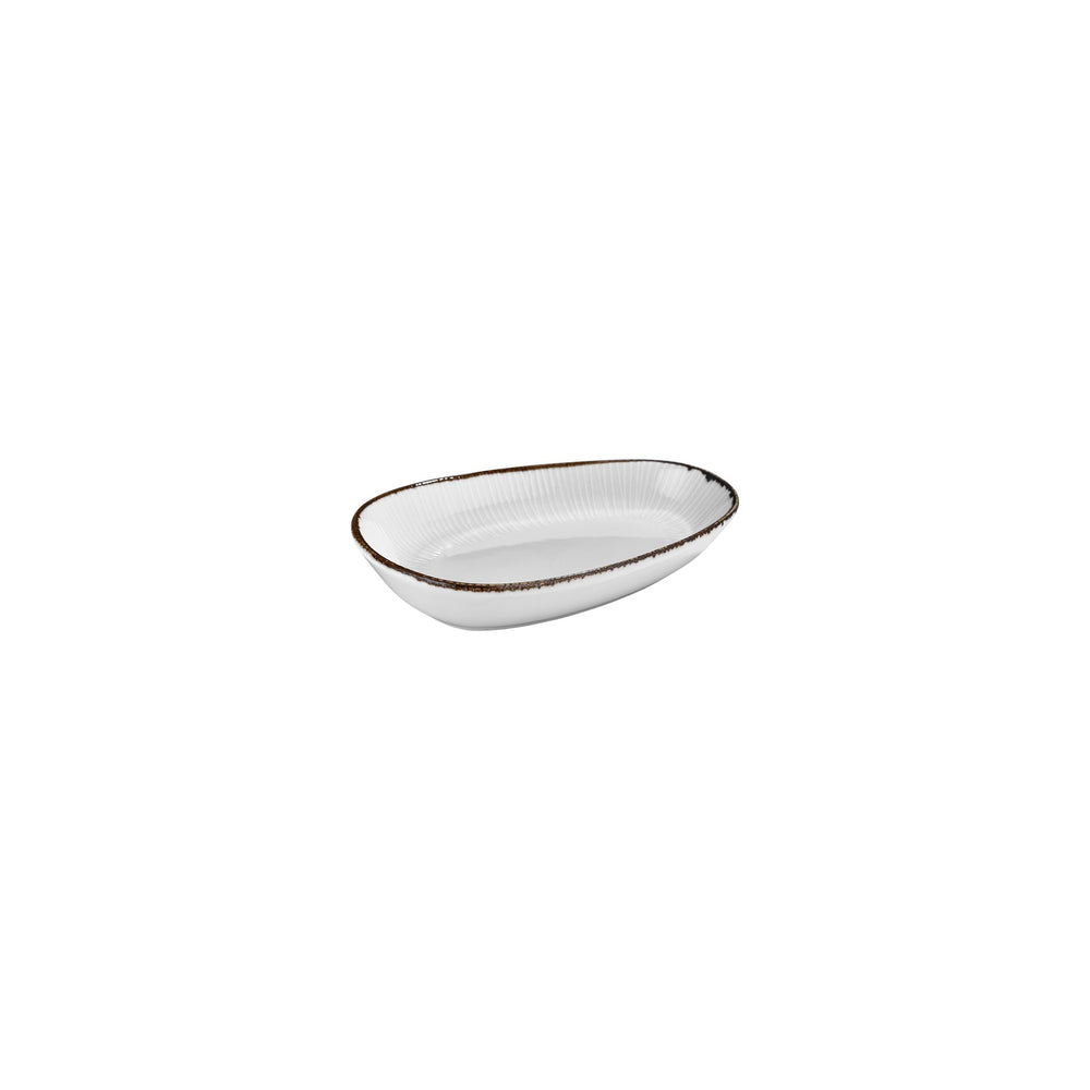 Grace 7.5" x 4.75" x h:1.5" Organic Brown Vitrified Platter