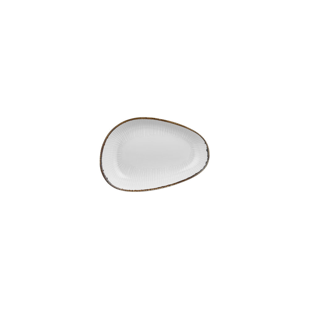 Grace 7.5" x 4.75" x h:1.5" Organic Brown Vitrified Platter