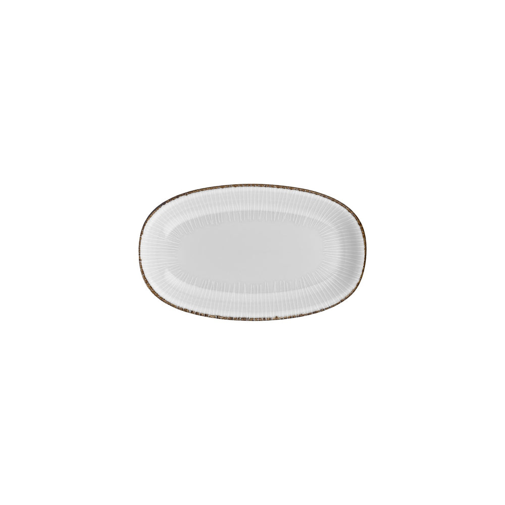 Grace 9.5" x 5.75" x h:1" Oval Brown Vitrified Platter