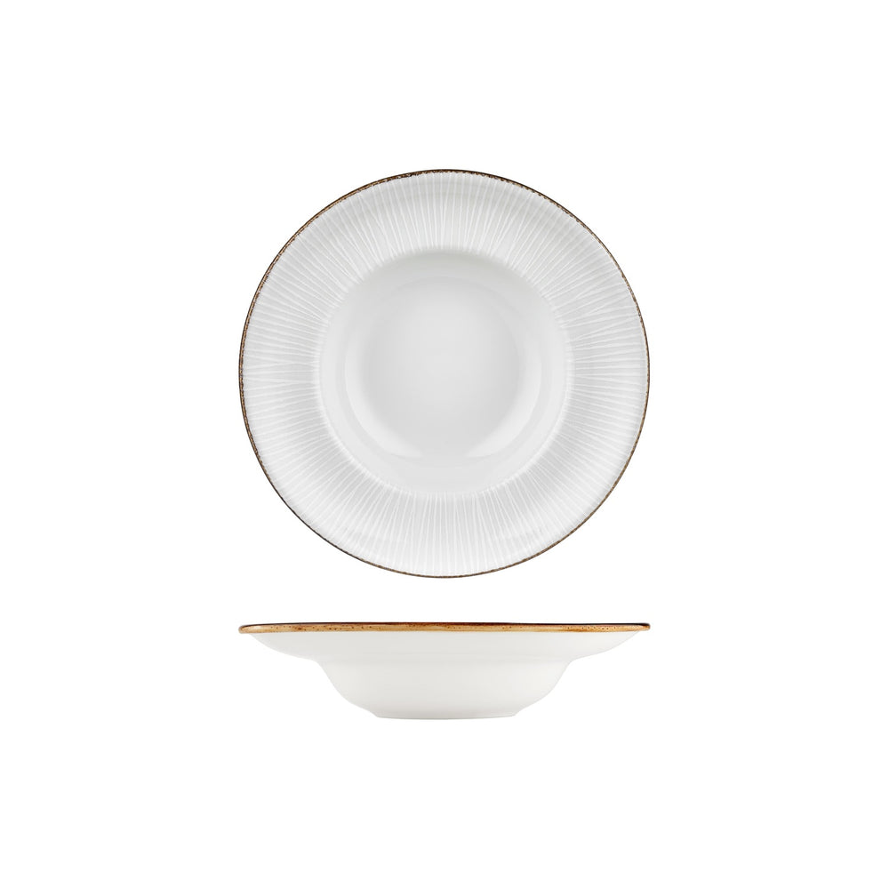Grace dia.9.75" h:2.25" 14 oz. Round Brown Vitrified Deep Plate