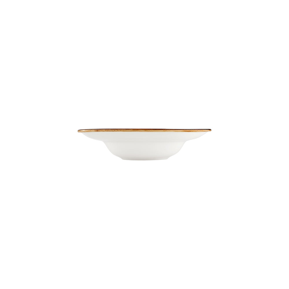 Grace dia.9.75" h:2.25" 14 oz. Round Brown Vitrified Deep Plate