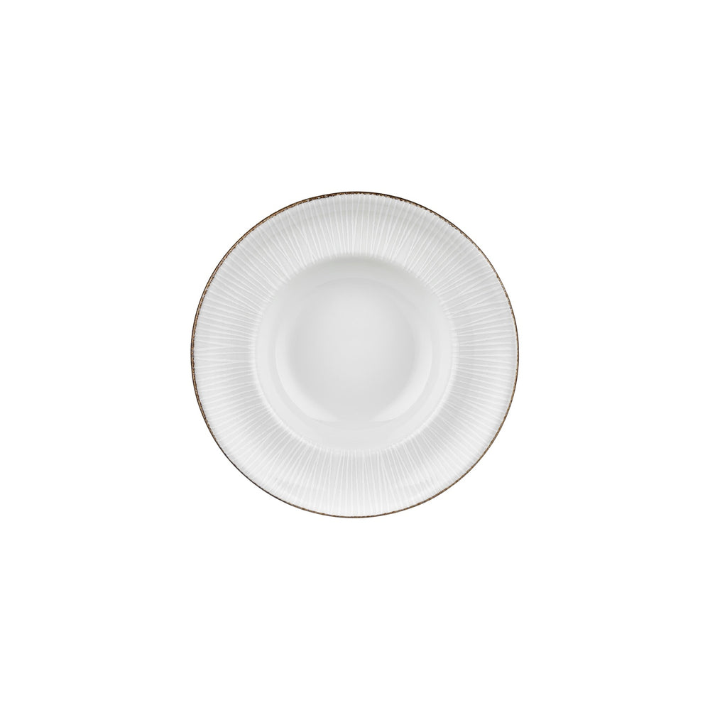 Grace dia.9.75" h:2.25" 14 oz. Round Brown Vitrified Deep Plate