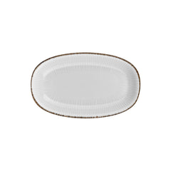 Grace 13.5" x 8" x h:1.5" Oval Brown Vitrified Platter