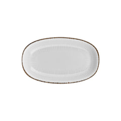 Grace 13.5" x 8" x h:1.5" Oval Brown Vitrified Platter