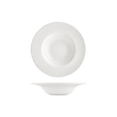 Banquet dia.9.75" h:2" 14 oz. Round Warm White Vitrified Deep Plate