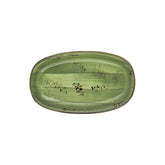 Breeze 13.5" x 8" x h:0" Oval Green Vitrified Platter