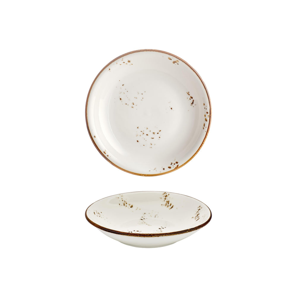 Harmony Elegance dia.9" h:0" 34 oz. Round Brown Vitrified Deep Plate