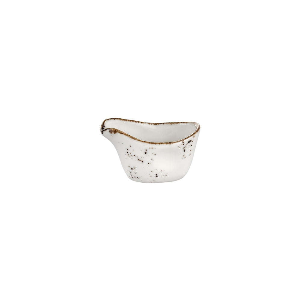Harmony Elegance 3.25" x 2" x h:0" 2 oz. Oval Brown Vitrified Creamer