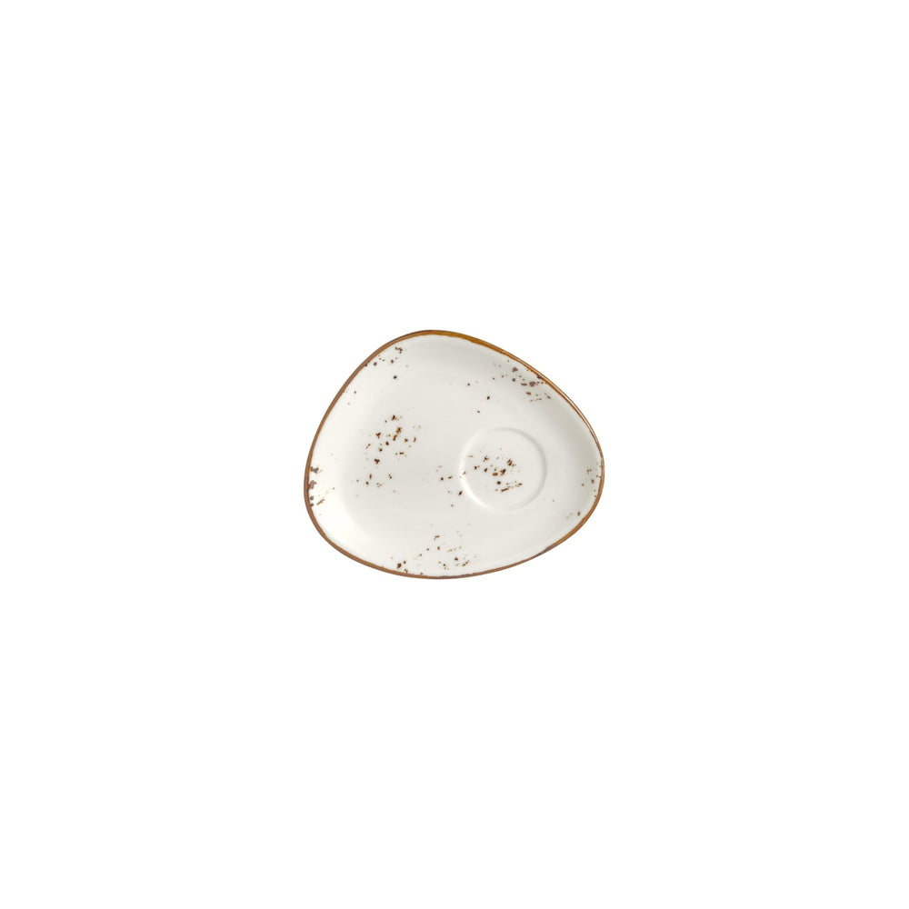 Harmony Elegance 5.5" x 4.25" x h:0" Organic Brown Vitrified Saucer