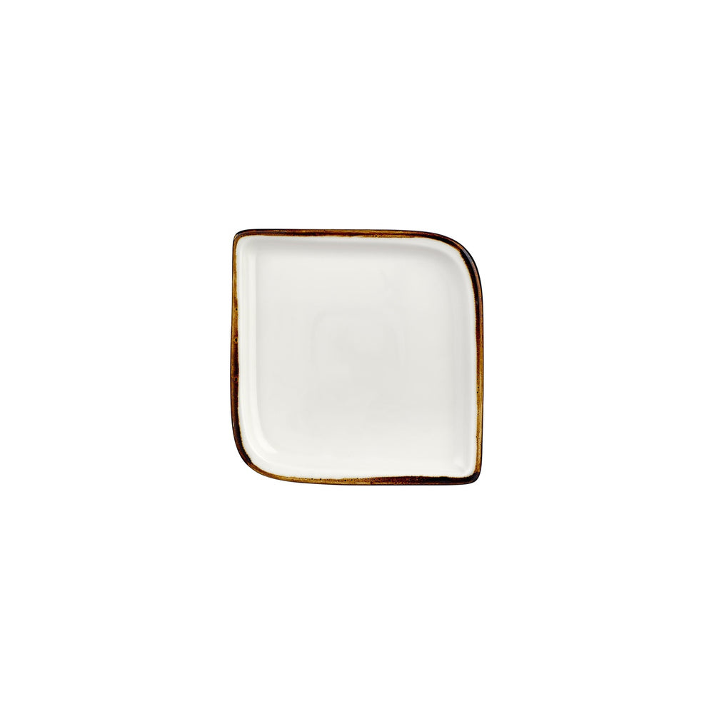 Gleam 7.5" x 7.5" Square Brown Vitrified Plate