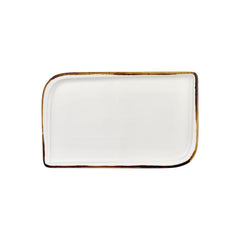 Gleam 13.75" x 8.25" x h:0" Rectangular Brown Vitrified Platter