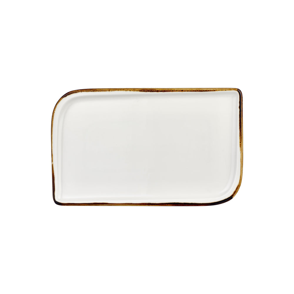 Gleam 13.75" x 8.25" x h:0" Rectangular Brown Vitrified Platter