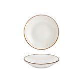 Gleam dia.9" h:0" 34 oz. Round Brown Vitrified Deep Plate