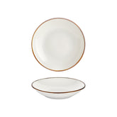 Gleam dia.9.75" h:2" 44 oz. Round Brown Vitrified Deep Plate