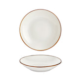 Gleam dia.11" h:0" 57 oz. Round Brown Vitrified Deep Plate