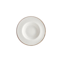 Gleam dia.9.75" h:2" 14 oz. Round Brown Vitrified Deep Plate