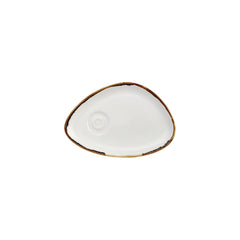 Gleam 9.75" x 6.75" x h:0" Organic Brown Vitrified Saucer