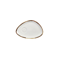 Gleam 9.75" x 6.75" x h:0" Organic Brown Vitrified Saucer