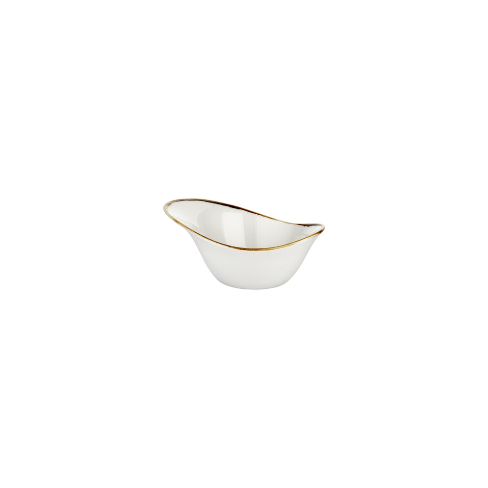 Gleam 7" x 5" x h:0" 12 oz. Organic Brown Vitrified Bowl