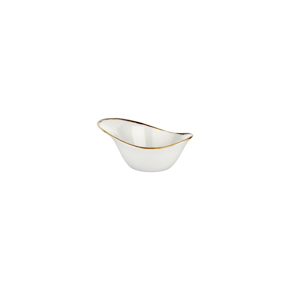 Gleam 7" x 5" x h:0" 12 oz. Organic Brown Vitrified Bowl