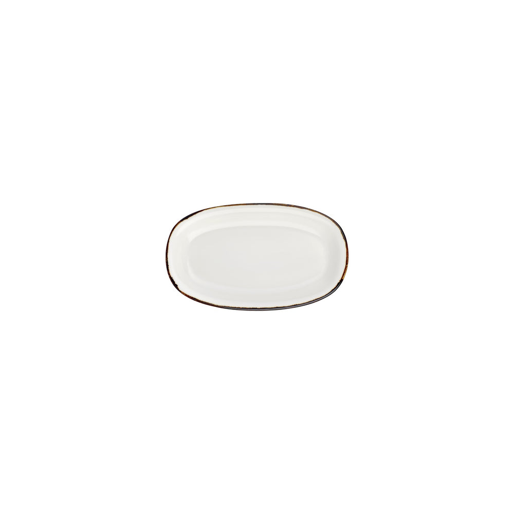 Gleam 7.5" x 4.25" x h:1" Oval Brown Vitrified Platter