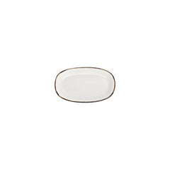 Gleam 7.5" x 4.25" x h:1" Oval Brown Vitrified Platter