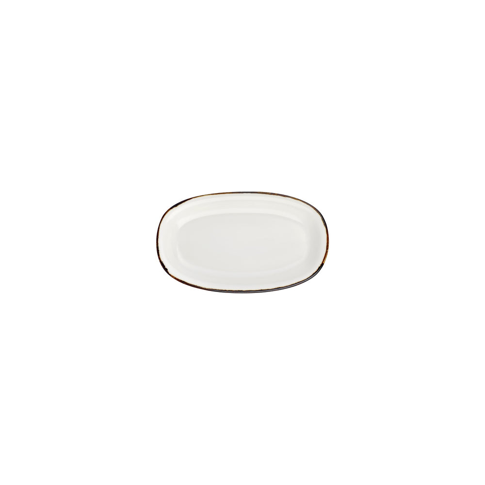 Gleam 7.5" x 4.25" x h:1" Oval Brown Vitrified Platter