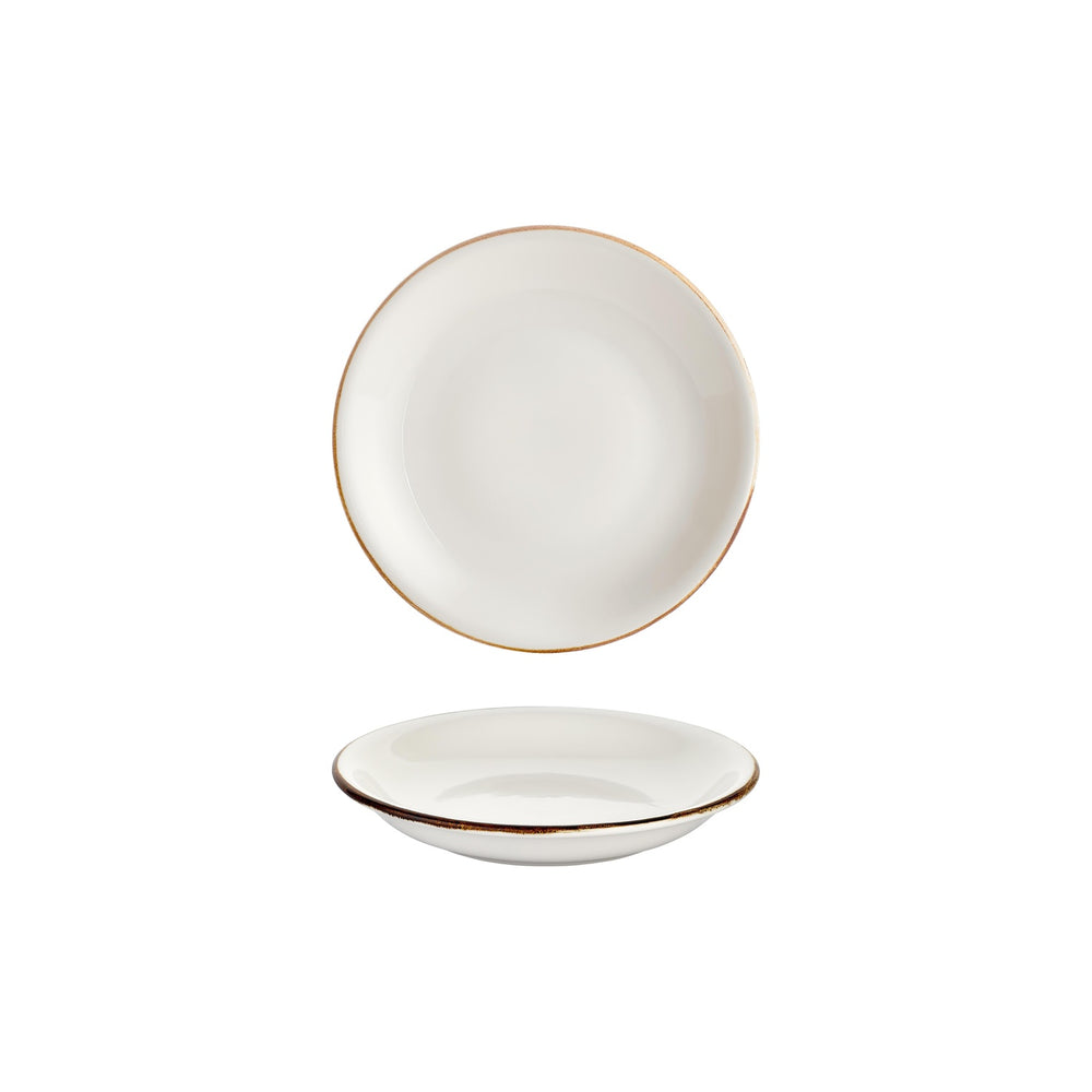 Gleam dia.8.25" h:0" 17 oz. Round Brown Vitrified Deep Plate