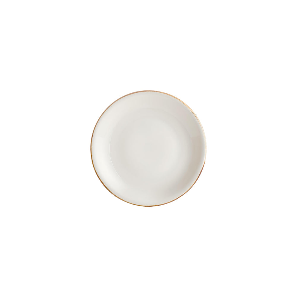 Gleam dia.8.25" h:0" 17 oz. Round Brown Vitrified Deep Plate
