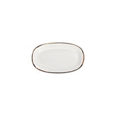 Gleam 9.5" x 5.75" x h:1" Oval Brown Vitrified Platter
