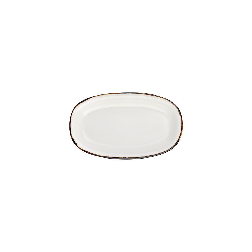 Gleam 9.5" x 5.75" x h:1" Oval Brown Vitrified Platter