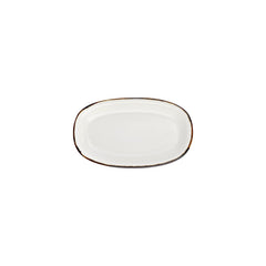 Gleam 9.5" x 5.75" x h:1" Oval Brown Vitrified Platter