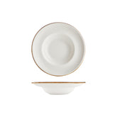 Gleam dia.9.75" h:2.25" 14 oz. Round Brown Vitrified Deep Plate