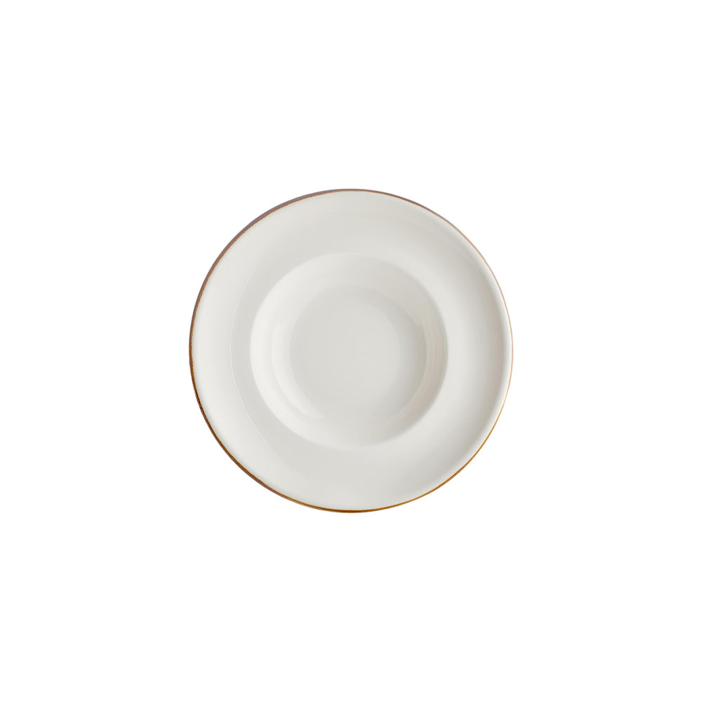 Gleam dia.9.75" h:2.25" 14 oz. Round Brown Vitrified Deep Plate