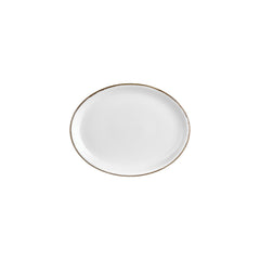 Gleam 9.75" x 7.5" x h:1" Oval Brown Vitrified Platter