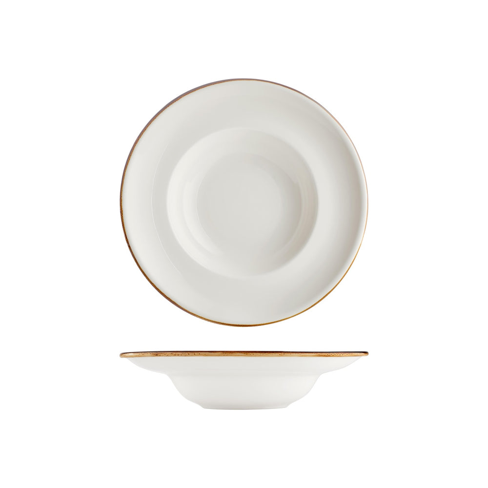Gleam dia.10.75" h:2.5" 17 oz. Round Brown Vitrified Deep Plate