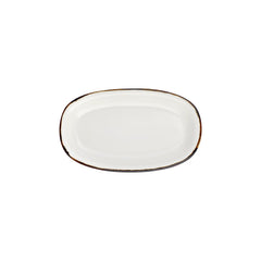 Gleam 11.5" x 7" x h:1.25" Oval Brown Vitrified Platter