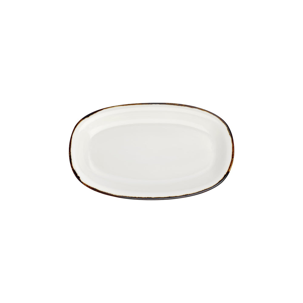 Gleam 11.5" x 7" x h:1.25" Oval Brown Vitrified Platter