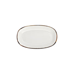 Gleam 11.5" x 7" x h:1.25" Oval Brown Vitrified Platter
