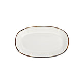 Gleam 13.5" x 8" x h:1.5" Oval Brown Vitrified Platter