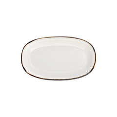 Gleam 13.5" x 8" x h:1.5" Oval Brown Vitrified Platter