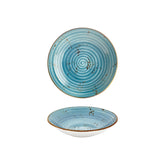 Infinity dia.9" h:0" 34 oz. Round Turquoise Vitrified Deep Plate