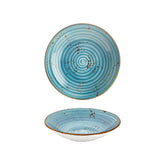 Infinity dia.9.75" h:0" 44 oz. Round Turquoise Vitrified Deep Plate