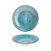 Infinity dia.11" h:0" 57 oz. Round Turquoise Vitrified Deep Plate