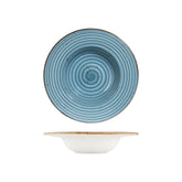 Infinity dia.11" h:0" 16 oz. Round Turquoise Vitrified Deep Plate