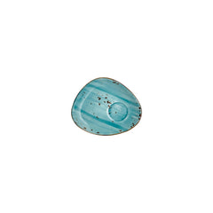 Infinity 5.5" x 4.25" x h:0" Organic Turquoise Vitrified Saucer