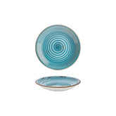 Infinity dia.8.25" h:0" 17 oz. Round Turquoise Vitrified Deep Plate