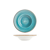 Infinity dia.9.75" h:0" 14 oz. Round Turquoise Vitrified Deep Plate