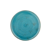 Infinity dia.12.5" x 12.5" Round Turquoise Vitrified Pizza Plate